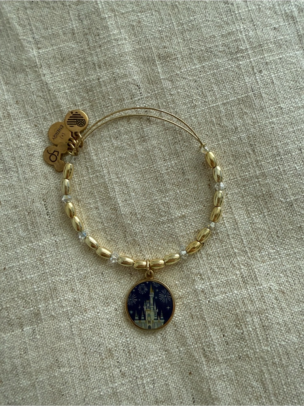 Gold-Tone Castle Charm Bangle Bracelet - Alex and Ani